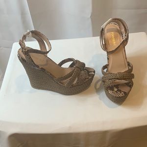 Sexy Taupe Platform Wedge Sandals from Shoe Dazzle